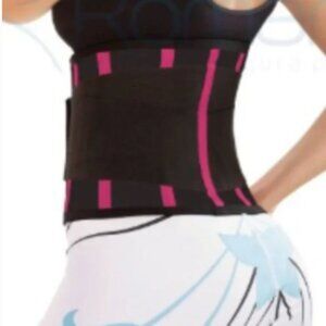 Posture Correcting Latex Cincher w/ Double Velcro Compression| Black w/ Pink